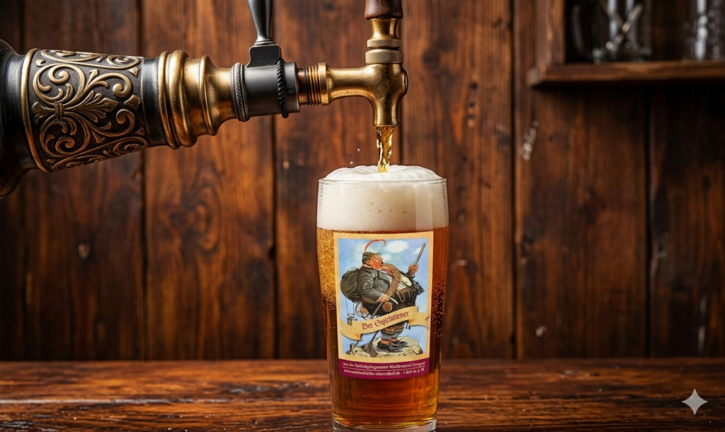 Frisch gezapftes Bier der Enzianhütte im Restaurant Gipfelstürmer Oberstdorf